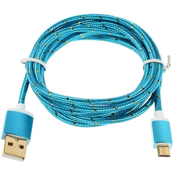 Premium USB 2.0 / MicroUSB Kabel - BlĂĽ