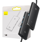 4-i-1 Baseus Lite Series USB till 4x USB 3.0-hubb WKQX030201 - 2m - svart