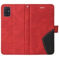 Bi-Color Series Samsung Galaxy A51 Plånboksfodral - Röd