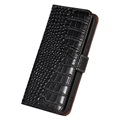 Crocodile Serie Samsung Galaxy M33 Läder Plånboksfodral med RFID - Svart