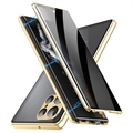 Samsung Galaxy S23 Ultra 5G Magnetiskt Skal med Härdat Glas - Privacy - Guld