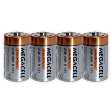 Megacell kraftfulla LR20/D alkaliska batterier - 4 st.