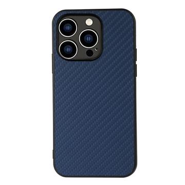 iPhone 15 Pro Max Hybrid Skal - Kolfiber - Blå