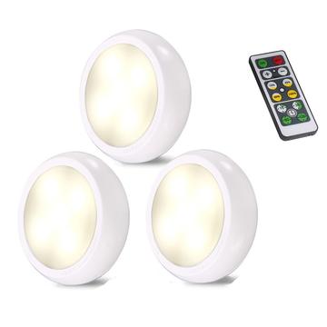 3-pack trådlösa LED-lampor med fjärrkontroll