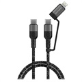 4smarts ComboCord CL USB-C / USB-C och Lightning Kabel - 1.5m - Svart