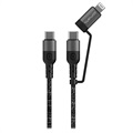 4smarts ComboCord CL USB-C / USB-C och Lightning Kabel - 1.5m - Svart