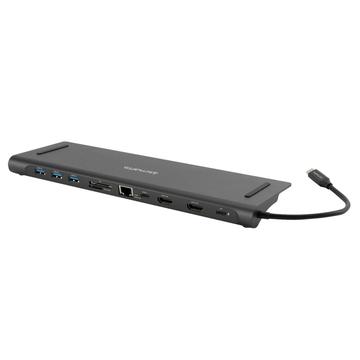 4smarts MultiScreen 11-i-1 USB-C Hub / Laptopstativ - Svart / Grå