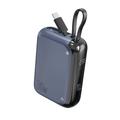 4smarts Pocket 10000mAh Power Bank med USB-C-kabel - 30W - Stålblå