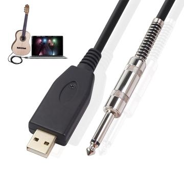 6.35mm jack till gitarr USB-ljudkabel - 2m