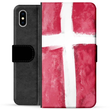 iPhone X / iPhone XS Premium Plånboksfodral - Dansk Flagga