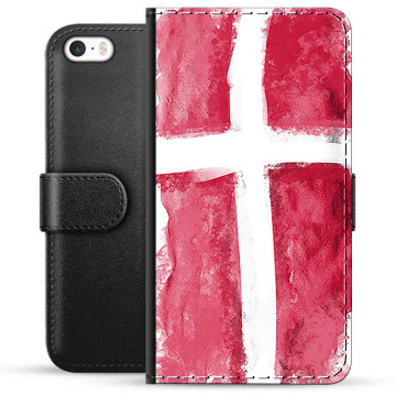 iPhone 5/5S/SE Premium Plånboksfodral - Dansk Flagga