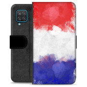 Samsung Galaxy A12 Premium Plånboksfodral - Fransk Flagga