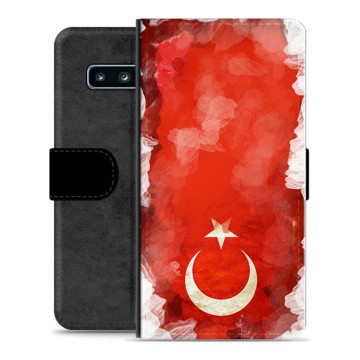 Samsung Galaxy S10+ Premium Plånboksfodral - Turkisk Flagga