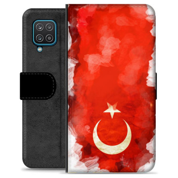 Samsung Galaxy A12 Premium Plånboksfodral - Turkisk Flagga