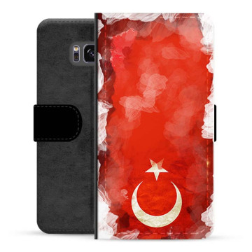 Samsung Galaxy S8 Premium Plånboksfodral - Turkisk Flagga