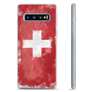 Samsung Galaxy S10+ TPU-skal - Schweiziska Flaggan