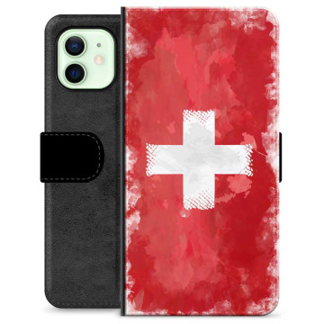 iPhone 12 Premium Plånboksfodral - Schweizisk Flagga