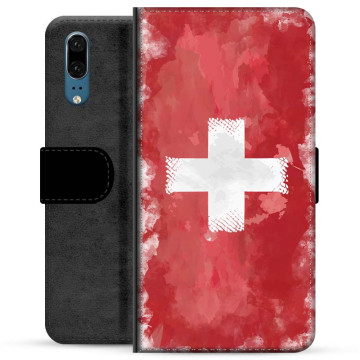 Huawei P20 Premium Plånboksfodral - Schweizisk Flagga