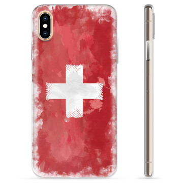 iPhone X / iPhone XS TPU-skal - Schweiziska Flaggan