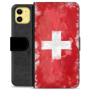 iPhone 11 Premium Plånboksfodral - Schweizisk Flagga