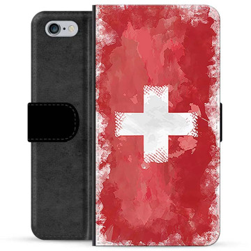 iPhone 6 / 6S Premium Plånboksfodral - Schweizisk Flagga