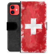 iPhone 12 mini Premium-flipfodral - Schweizisk Flagga