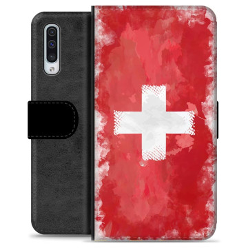 Samsung Galaxy A50 Premium Plånboksfodral - Schweizisk Flagga