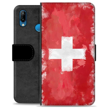 Huawei P20 Lite Premium Plånboksfodral - Schweizisk Flagga