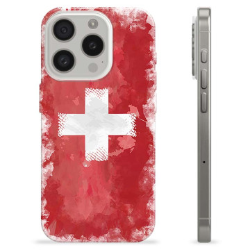 iPhone 15 Pro TPU-skal - Schweizisk Flagga