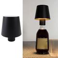 Vinflasklampa med 3 färgskiftande LED-lampor med touchkontroll Bärbar skrivbordslampa för bar och fest - Svart