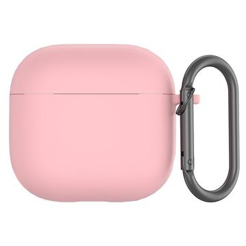 AirPods 4 Silikonskal med Karbinhake - Rosa