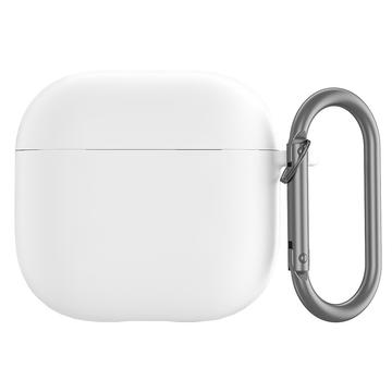 AirPods 4 Silikonskal med Karbinhake - Vit