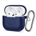 AirPods 4 Tech-Protect silikonfodral med krok - Marinblå