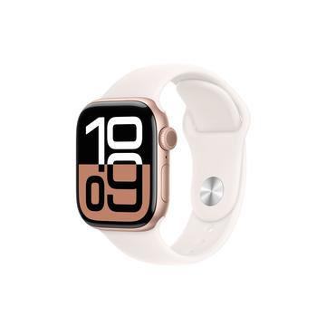 Apple Watch 10 GPS MWWH3QN/A - Sportarmband i aluminium, Light Blush, S/M, 42mm