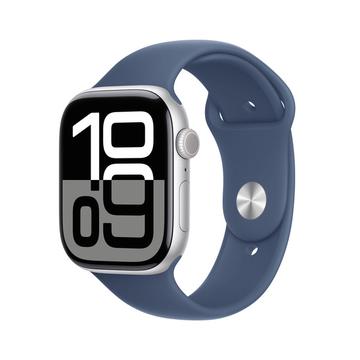 Apple Watch 10 GPS MWWL3QN/A - Aluminium, Denim sportarmband, S/M, 46mm