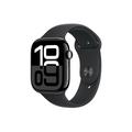 Apple Watch 10 GPS MWWQ3QN/A - Aluminium, svart sportarmband, M/L, 46mm - Kolsvart