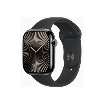 Apple Watch 10 LTE MWY33QN/A - Aluminium, svart sportarmband, S/M, 46mm - Kolsvart