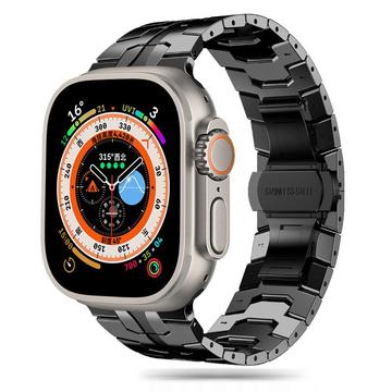 Apple Watch Series Ultra 2/Ultra/9/8/SE (2022)/7/SE/6/5/4/3/2/1 Tech-Protect Line-armband i rostfritt stål - 49mm/45mm/44mm/42mm - Svart