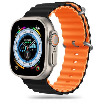 Apple Watch Ultra 2/Ultra/9/8/SE (2022)/7/SE/6/5/4 Tech-Protect Iconband Pro TPU Reim - 49mm/45mm/44mm/42mm - Svart / Orange