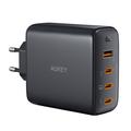 Aukey PA-B7S Omnia II Mix S väggladdare 100W - GaN-laddare med 1x USB-A & 3x USB-C-portar - Svart