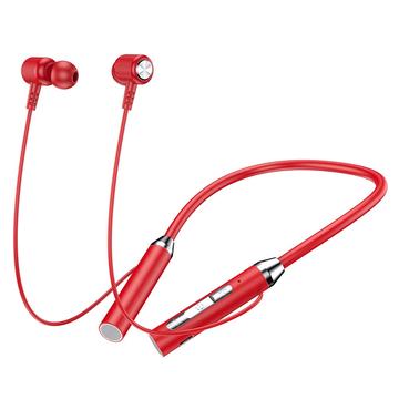 B3 9D Surround Stereo Sport Bluetooth-hörlurar med silikonhalsband - Röd