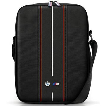 BMW M Collection Nylon Crossbody Tablettväska - 10" - Röd rand / svart