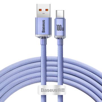 Baseus Crystal Shine USB-A / USB-C-kabel - 1.2m, 100W - Lila