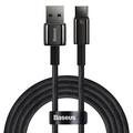 Baseus Tungsten Gold USB-A / USB-C-kabel - 1m, 100W - Svart