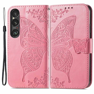 Sony Xperia 1 VI Butterfly Series Plånboksfodral - Rosa