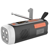 Campinghandvevad solcellsradio / Bluetooth-högtalare / Powerbank LR-7A - 4500mAh, AM/FM/SW