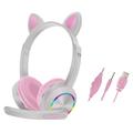 Cat Ears AKZ-020 Over-Ear trådbundna hörlurar för barn / Gamingheadset med mikrofon - Grå