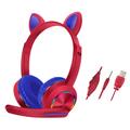 Cat Ears AKZ-020 Over-Ear trådbundna hörlurar för barn / Gamingheadset med mikrofon - Röd