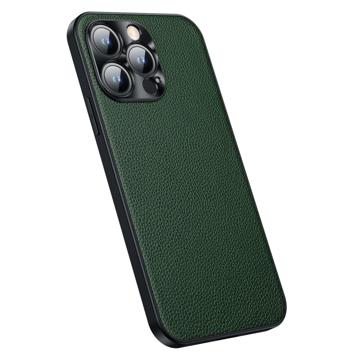 Läder Belagd iPhone 14 Pro Hybrid Skal