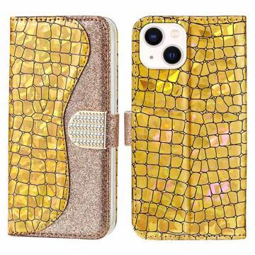 Croco Bling Series Samsung Galaxy A13 5G Plånboksfodral - Roséguld